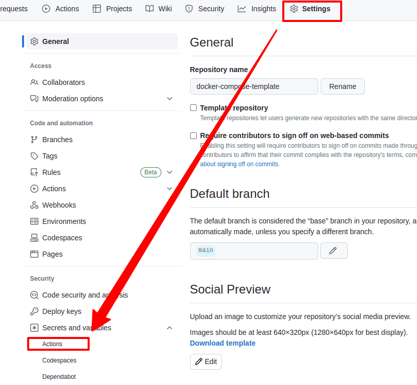 Github UI where to find secrets