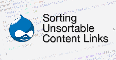 Sorting unsortable node and comment links