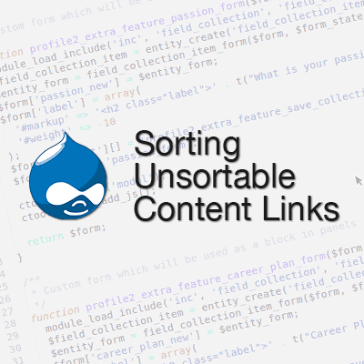 Sorting unsortable node and comment links